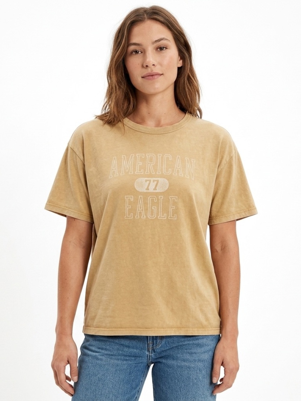 Vintage American Eagle Outfitters Yellow Logo Crew Tee